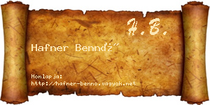 Hafner Bennó névjegykártya